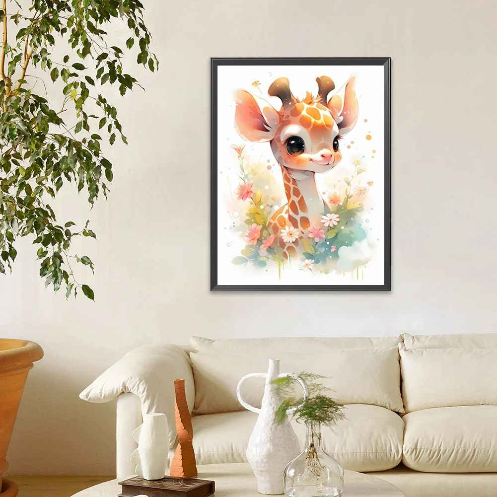 Diamond Painting - Full Round Drill - Giraffe(Canvas|30*40cm)