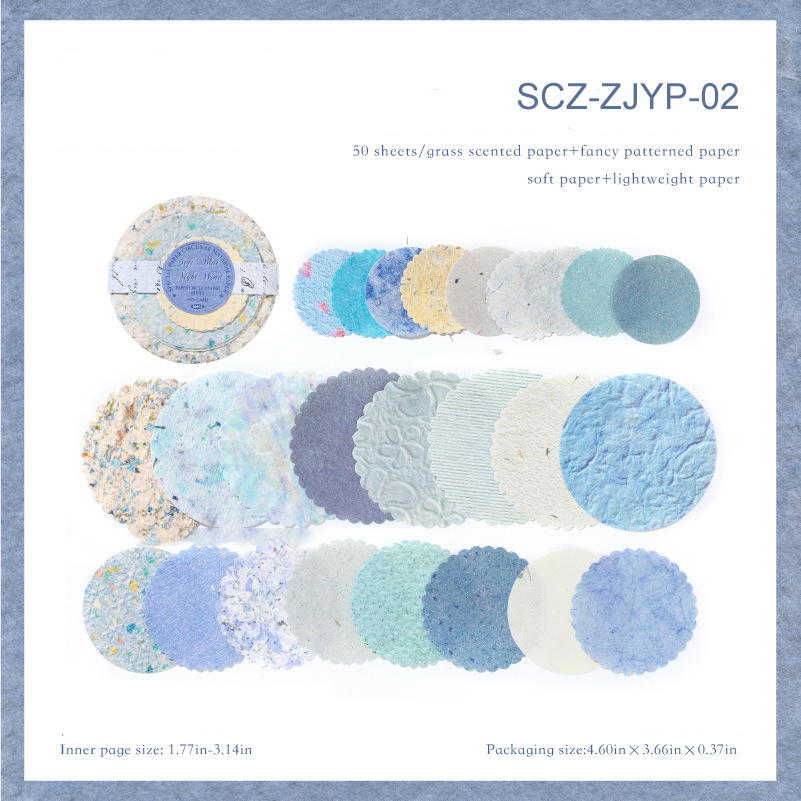 Material Paper - Paper Disc Series Vintage Round Letterpress 