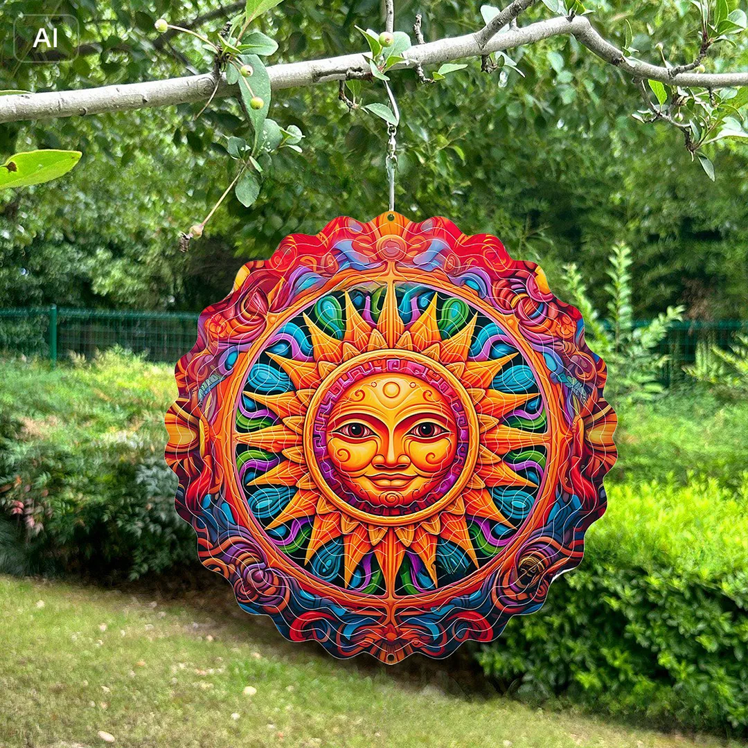 Mandalas Hanging Wind Spinner 360 Degree Rotating 3D Garden Wind Spinners 10-Inch Hanging Wind Catcher Art Gift for Home Garden Halloween Christmas (08)