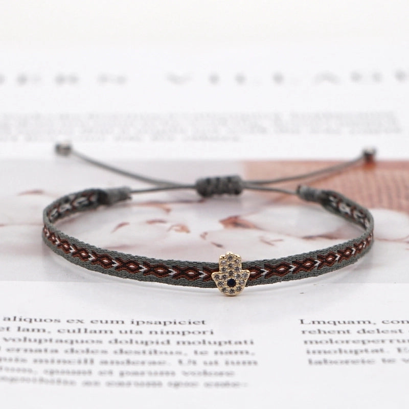 1 Piece Fashion Letter Devil’s Eye Copper Knitting Inlay Zircon Bracelets