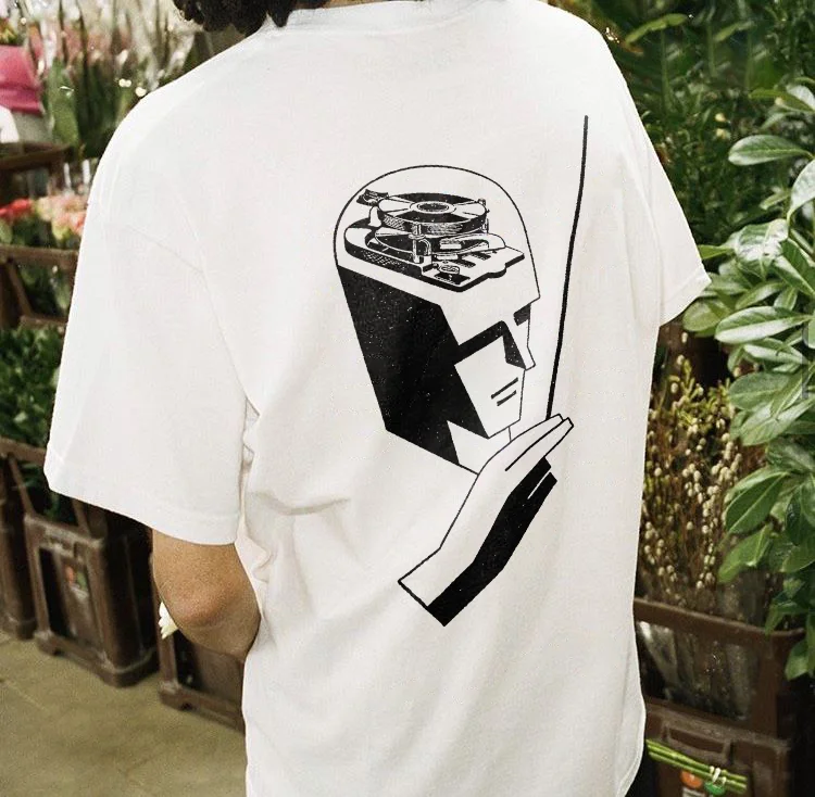 Brain CD Player Print T-shirt