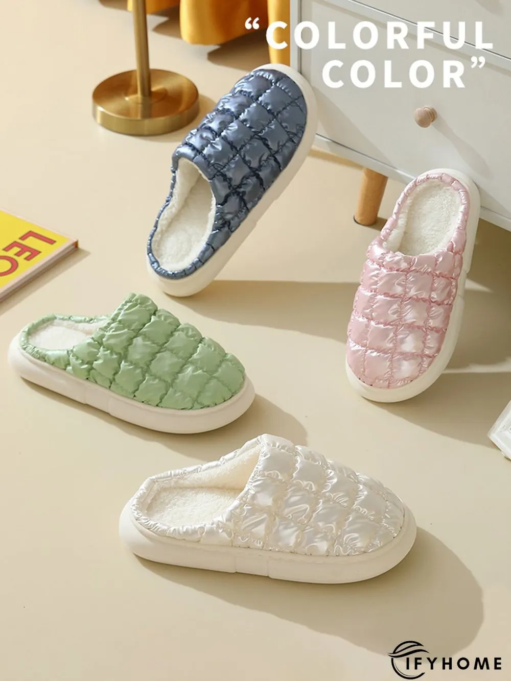 Thermal Lined Quilted Bedroom Slippers | IFYHOME