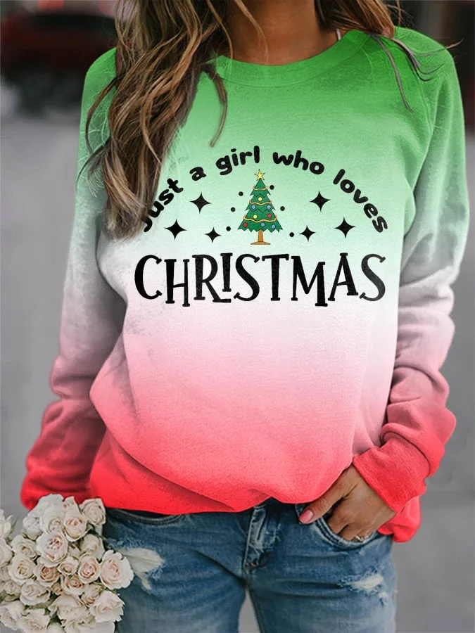 Women's Just A Girl Who Loves Christmas Sweatshirt