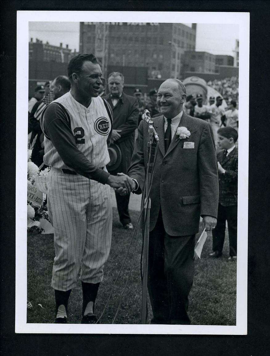 1965 Cincinnati Reds Opening Day Official Press Photo Poster painting Dick Sisler