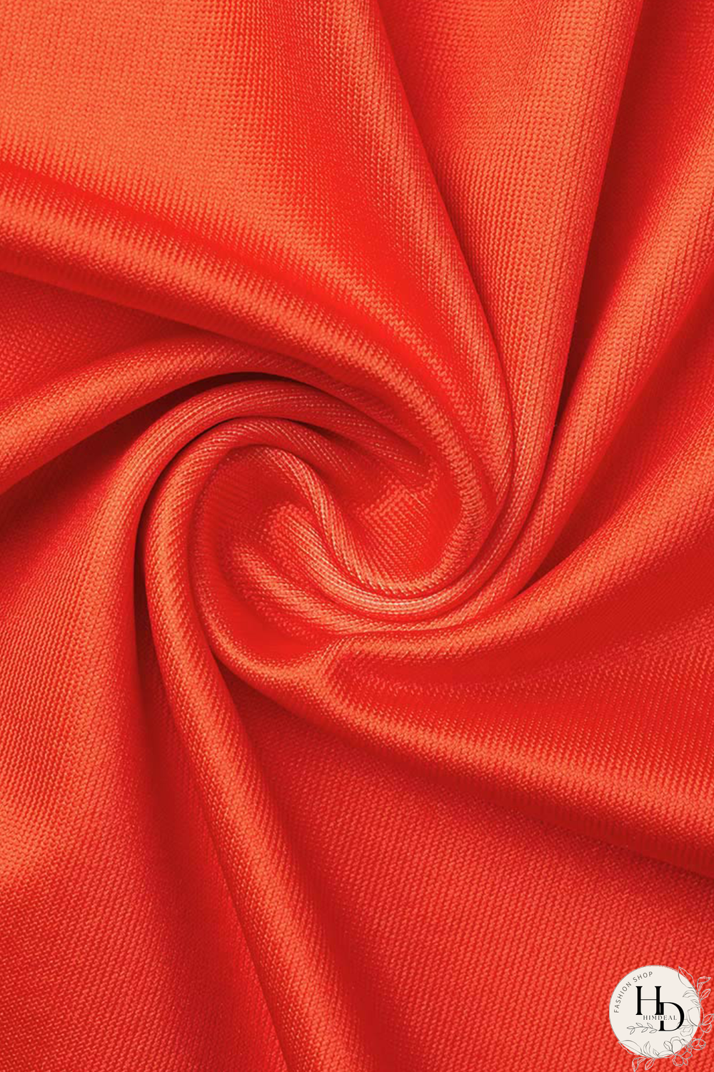 Tangerine Red Fashion Print Patchwork V Neck Pencil Skirt Dresses