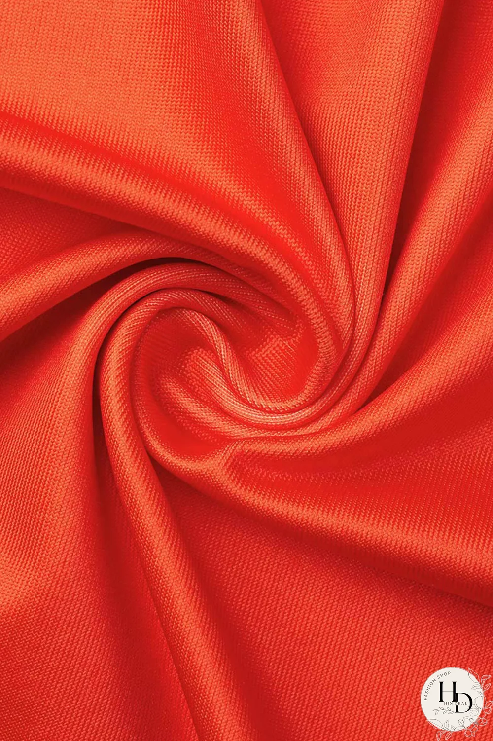 Tangerine Red Fashion Print Patchwork V Neck Pencil Skirt Dresses