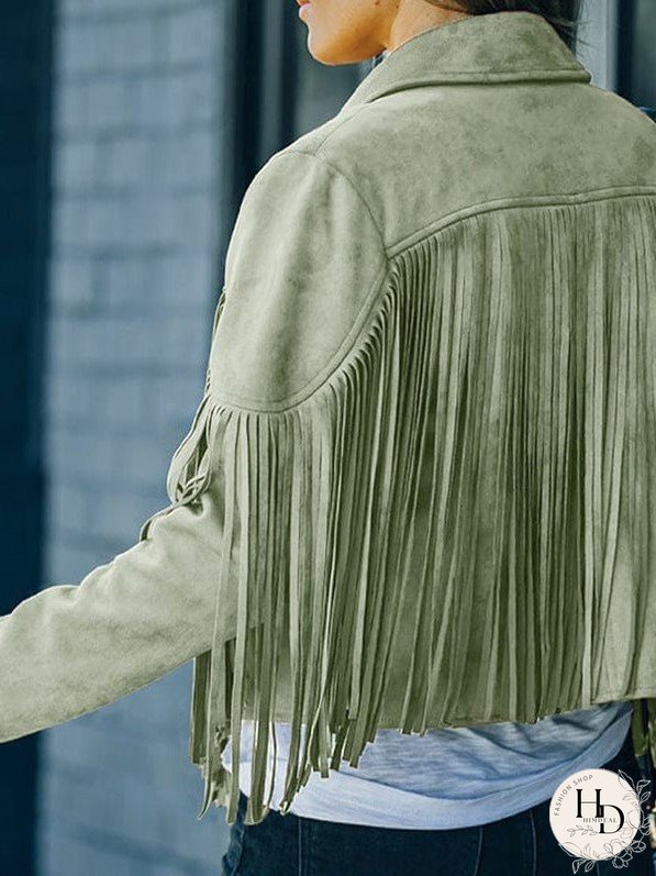 Sophisticated Fringe Suede Jacket