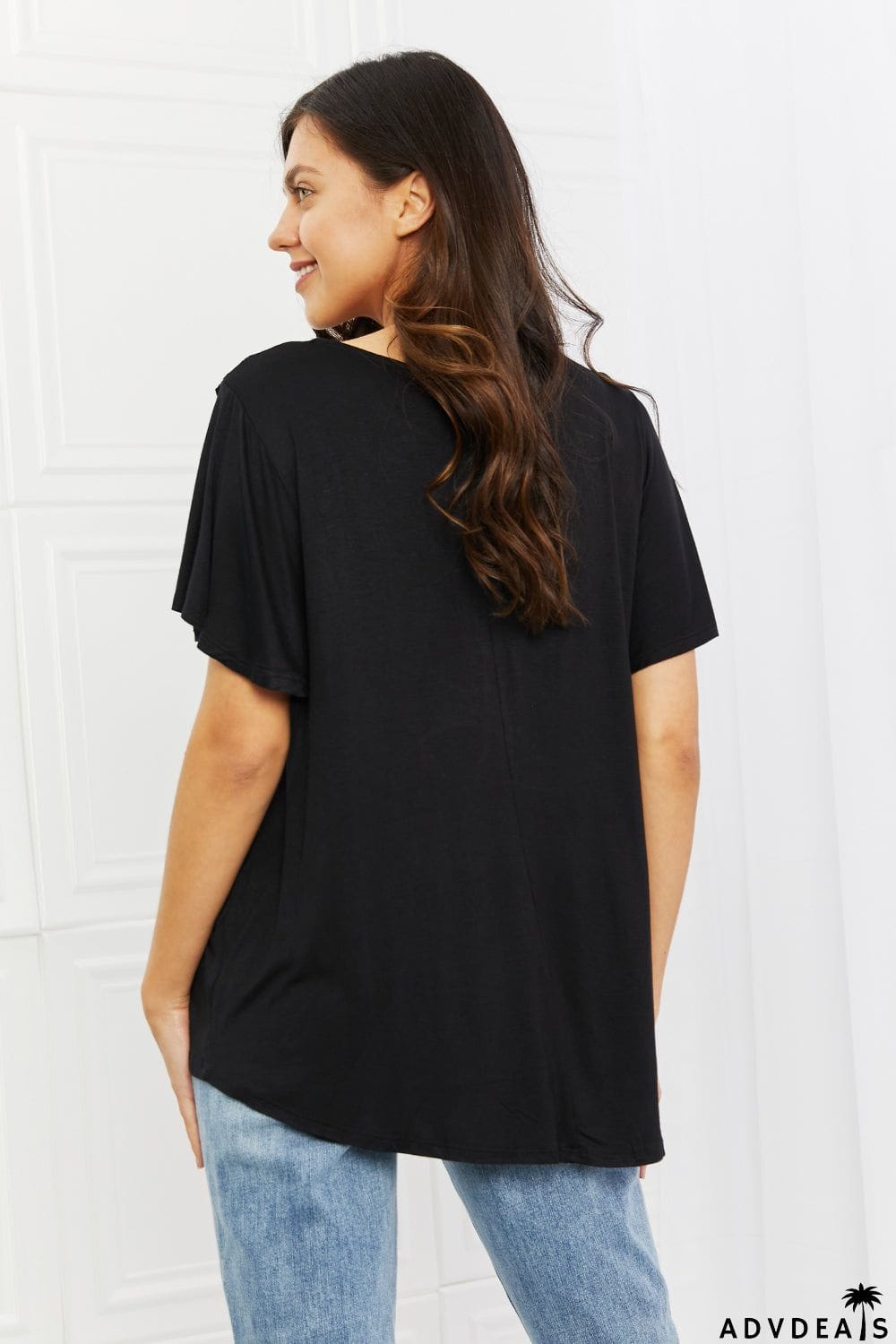 Culture Code Ready To Go Full Size Lace Embroidered Top in Black