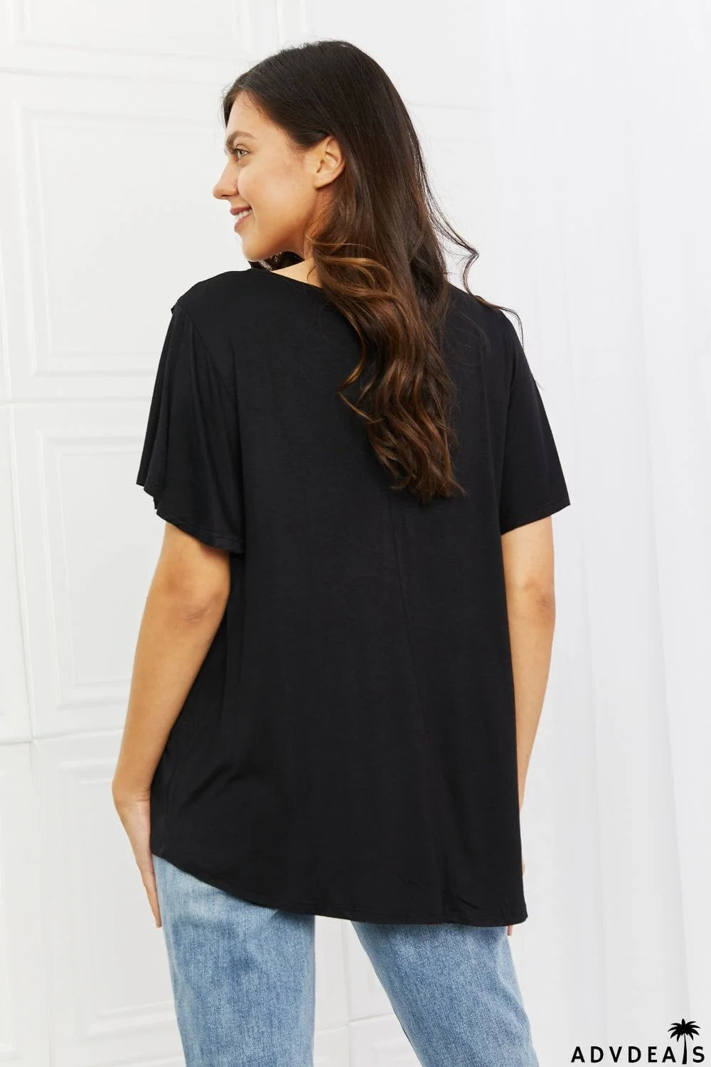 Culture Code Ready To Go Full Size Lace Embroidered Top in Black