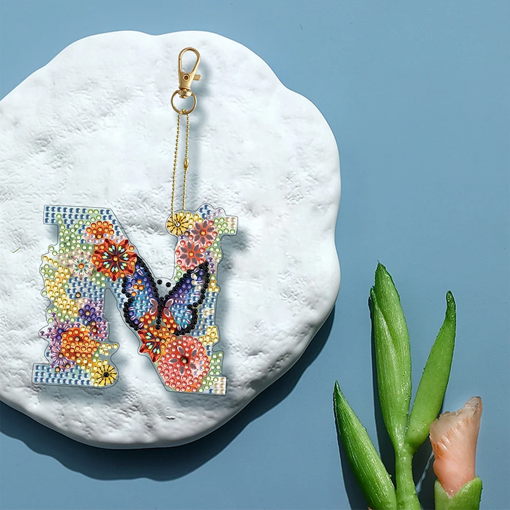 DIY Diamond Art Key Rings Special Shaped Keychain Supplies Lettter Gift for Kids