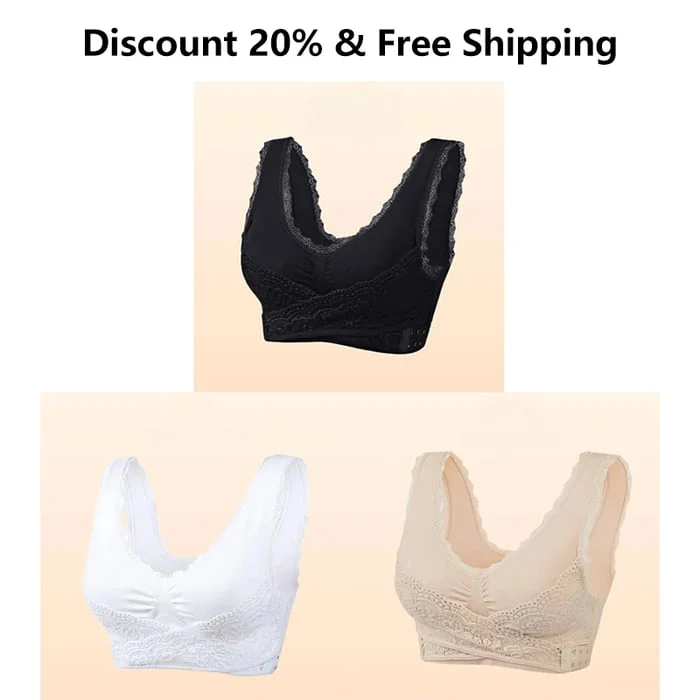 Comfy Corset Bra Front Cross Side Buckle Lace Bras