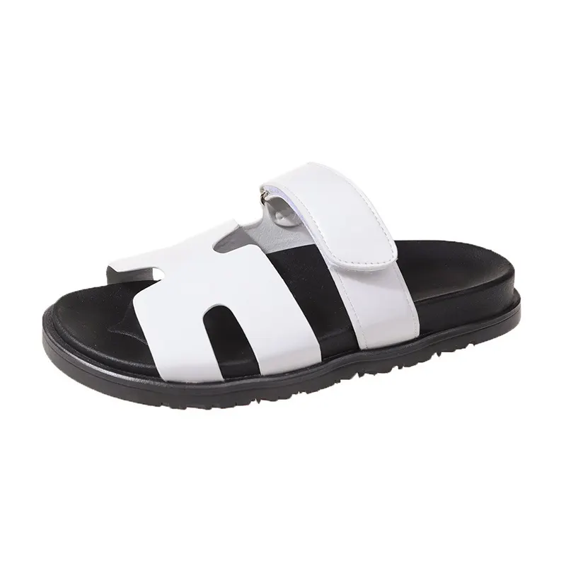 Breakj Breakj Summer New Thick Bottom Cool Slippers Large-Size Magic Sticker Outside Wearing Casual Women's Shoes
