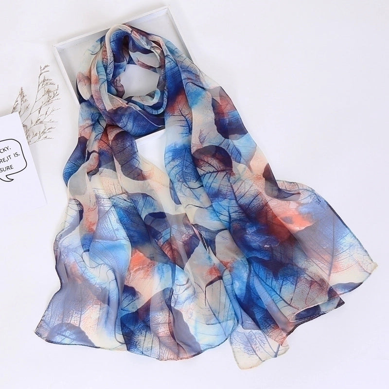 Women’s Sweet Flower Georgette Silk Scarves