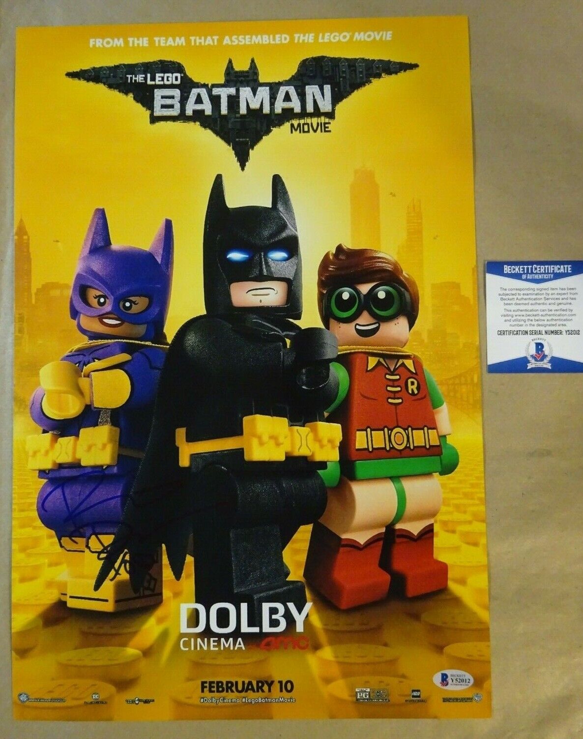 Signed ROSARIO DAWSON Autographed LEGO BATMAN MOVIE 12x18