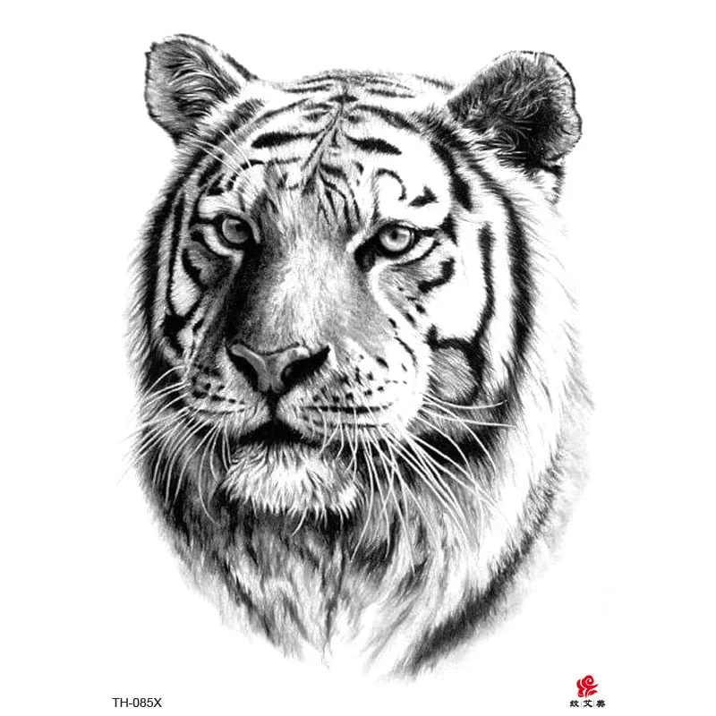 Lion Tiger Cool Temporary Tattoo Sticker Fashion Wolf Waterproof Animal Body Art Arm Tatto Fake Removable Tatoo for Men Women