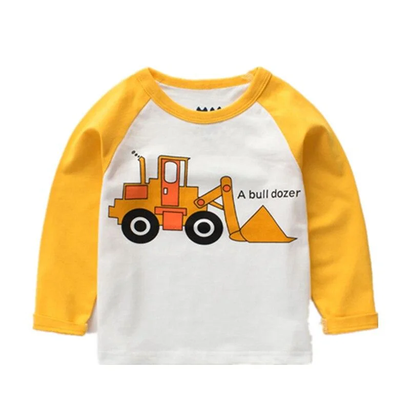 Boys T-shirts Fashion Cartoon Cars Tees Girls Long Sleeve Tops Autumn Winter Kids Cotton Sweatshirt Children Sport T Shirts
