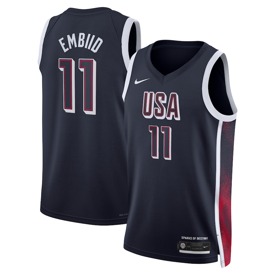 2024 Paris Olympic Games USA Dream Team #11 Joel Embiid Hot Pressed Jersey mysite