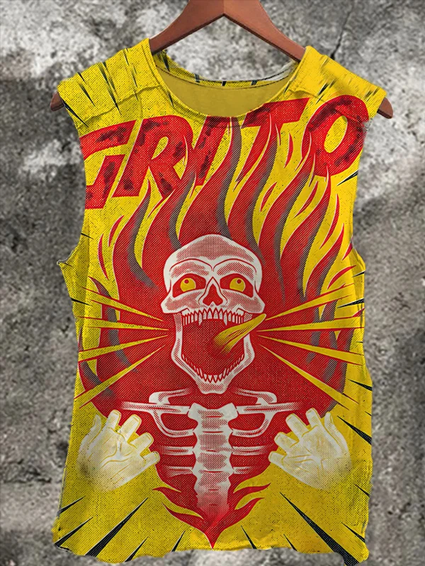 Men's Grito Skull Illustration Print Tank Top