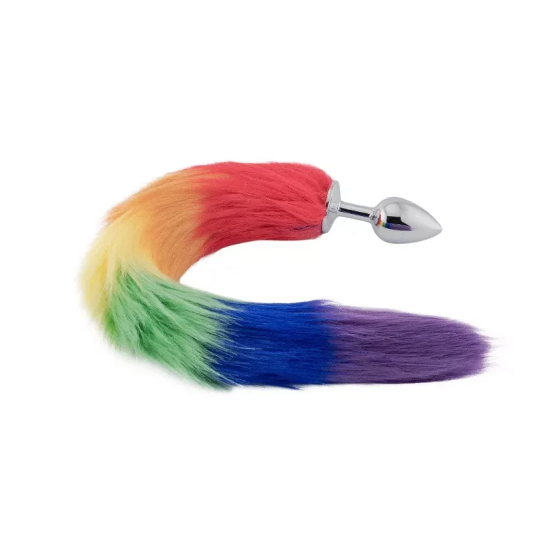 Colored Rainbow Fox Tail Plug CRF182