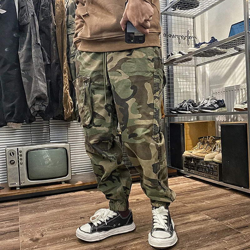 Vintage Camo Large Pocket Casual Pants