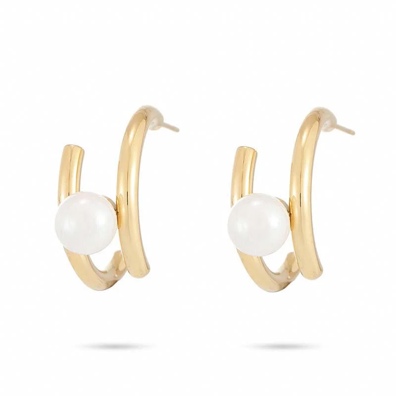 Simple Temperament Double Pearl Earrings