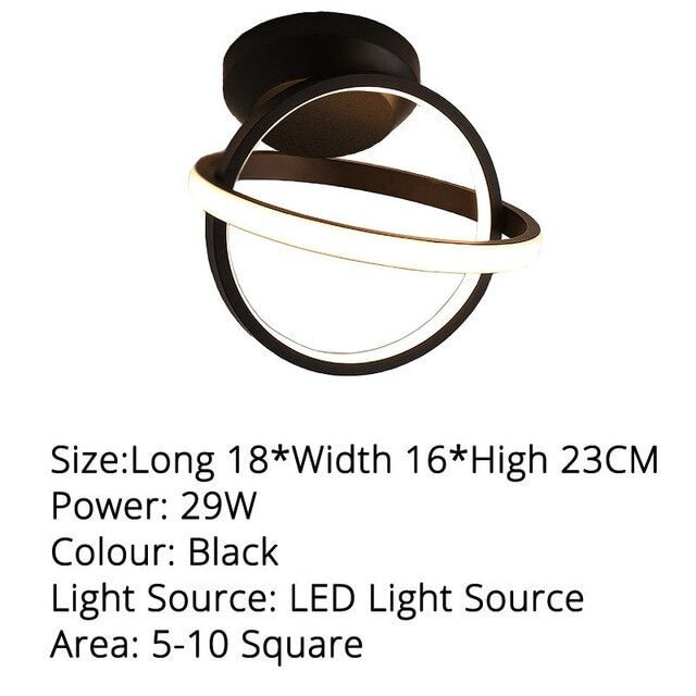 White/Black Color Ceiling Light Modern LED Corridor Lamp For Living Room Round Square Lighting Home Decorative Fixtures