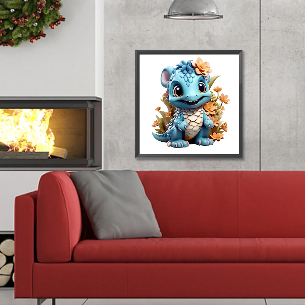 Full Round Diamond Painting 30*30cm - Little Dragon