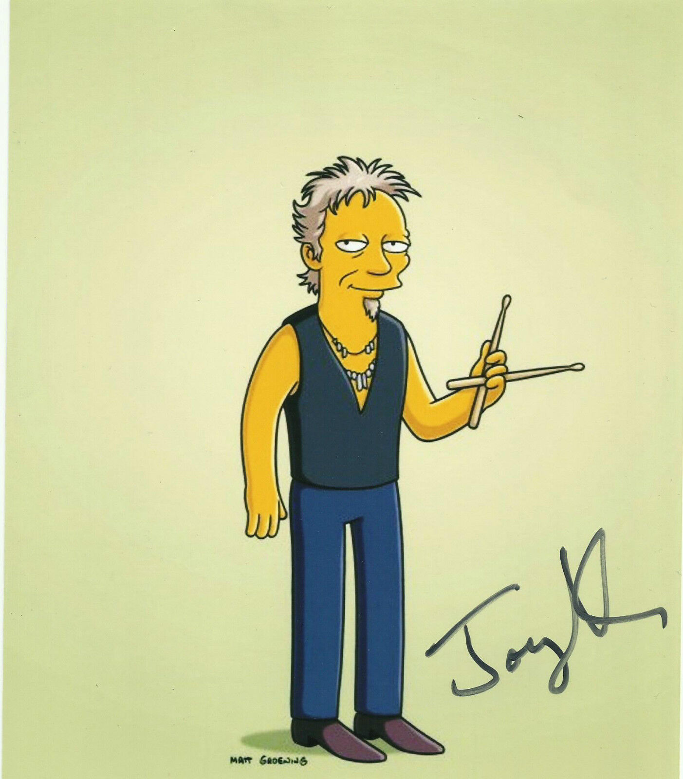 Aerosmith JOEY KRAMER Signed Simpsons 8x10