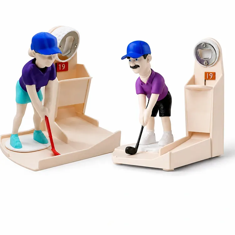 Fridge Magnet🤣Golf-Themed Automatic Bottle Opener, Golf Ball-Themed Bottle Opener, Golf Swing Cap Launcher Beer Bottle Opener, Beer Bottle Cap Launcher & Collector, Golf Lover Novelty for bar Tool for Bar