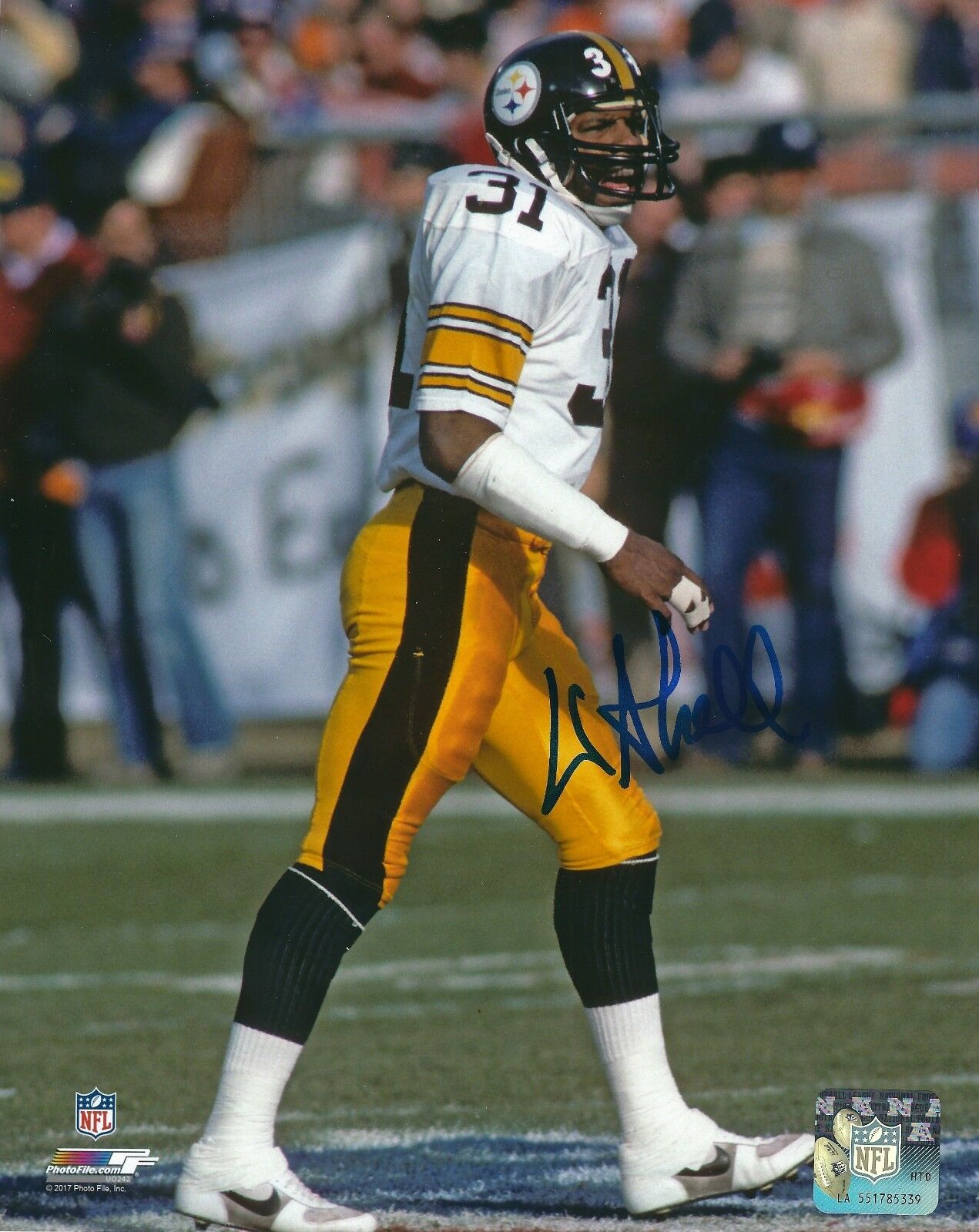 Signed 8x10 DONNIE SHELL Pittsburgh Steelers Autographed Photo Poster painting w/ Show Ticket