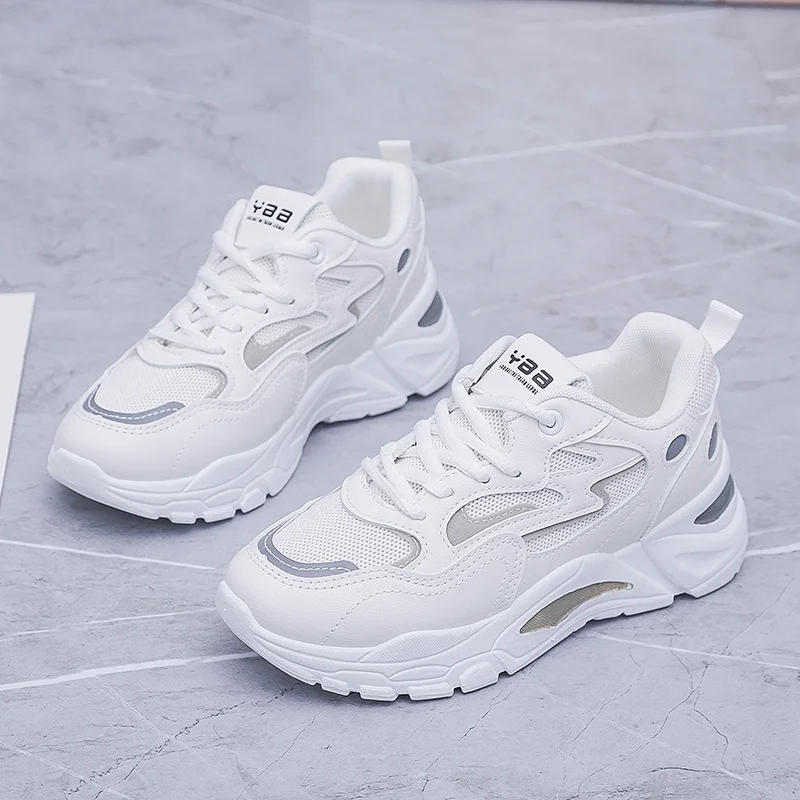 Tanguoant Tanguoant Korean Platform Dad Shoes 2025 Spring New Street Shot Students Running Sneakers Increased Leisure 811-1