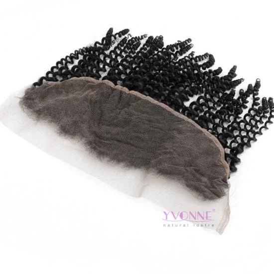  YVONNE 13.5x4 Kinky Curly Lace Frontal Free Part Brazilian Virgin Hair 
