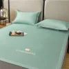 High-End Light Luxury 2024 New Milk Ice Silk Cool Mat Ice Silk Bed Mat Bed Sheet Three-Piece Set Foldable Naked Sleep Non-Slip