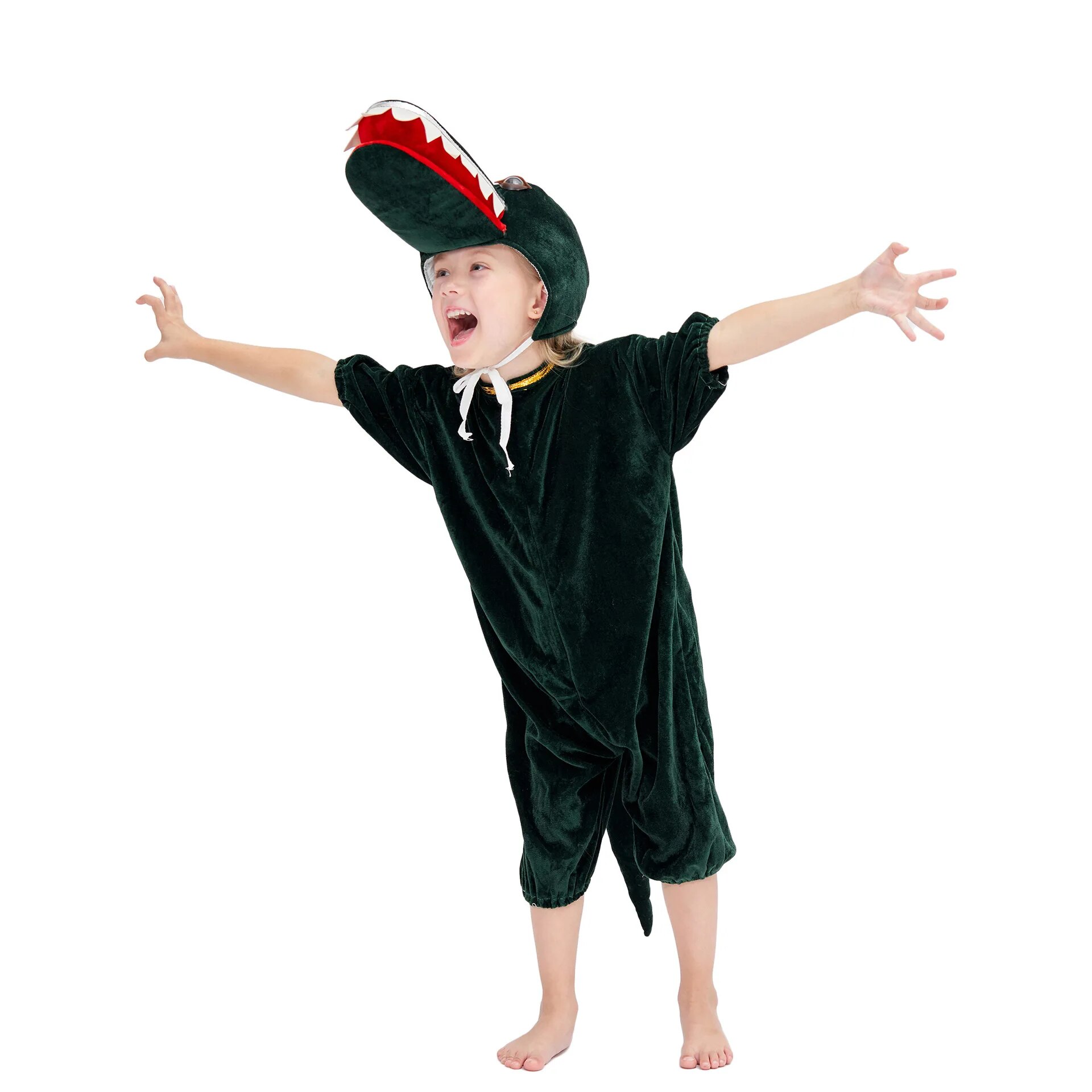[Wetrose] In Stock Crocodile Kid Cosplay Costume Halloween lizard Man Suit Pajamas  Size For Kids Boy Girl Stage Children's Day