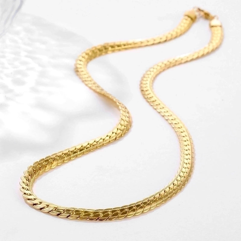Hip-hop Punk Solid Color Stainless Steel Plating 18k Gold Plated Necklace