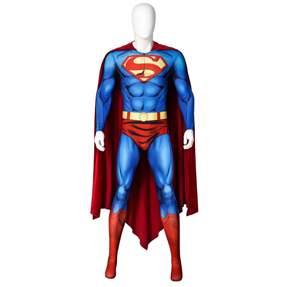 DC Anime Superman Jumpsuit Superman Halloween Cosplay Costume