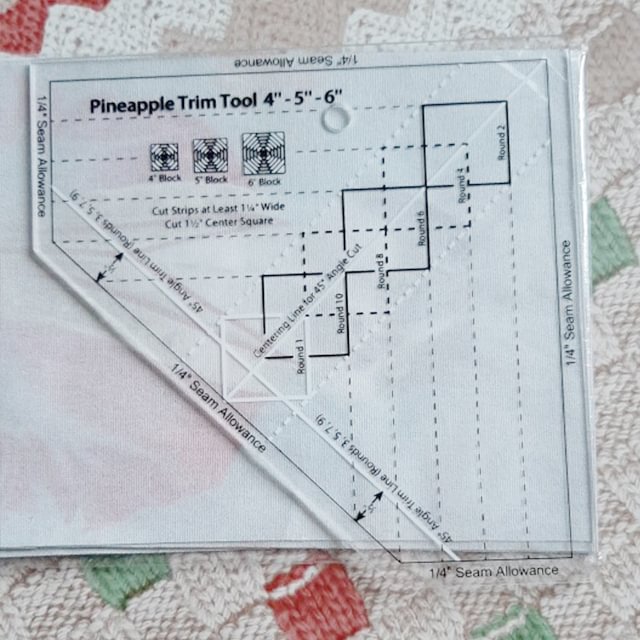 Pineapple Trim Tool Quilting Ruler
