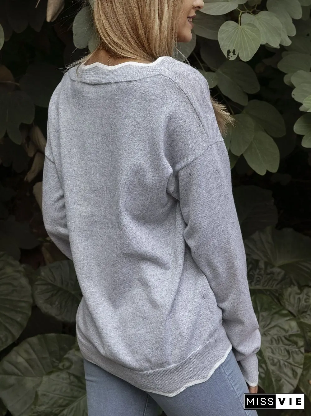 Plus Size Solid Loose Fit Women Pullover Wool Knit Sweaters