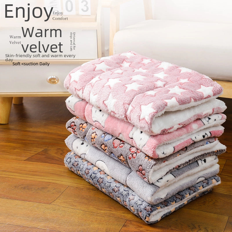 Spot Pet Sleeping Mat Thickened Autumn And Winter Warm Mat Cat Dog Universal Blanket Mat Pet Supplies