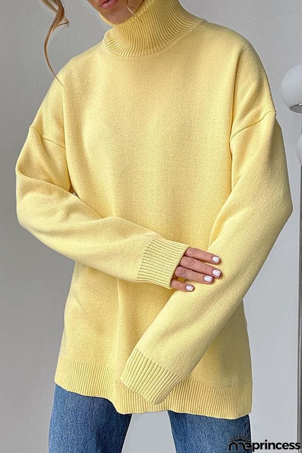 turtleneck loose knit sweater