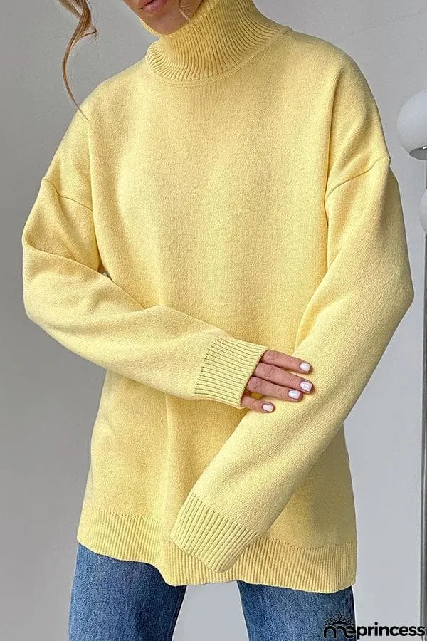 turtleneck loose knit sweater