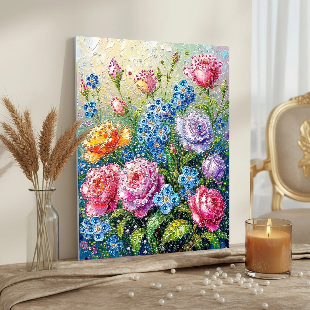 Garden - DIY Pearl Diamond Art Kit With Frame 40*50cm