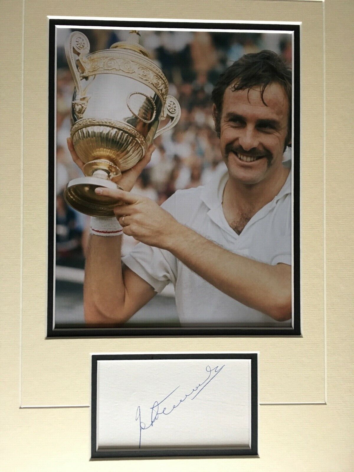 JOHN NEWCOMBE - GREAT AUSTRALIAN TENNIS PLAYER - SIGNED COLOUR Photo Poster painting DISPLAY