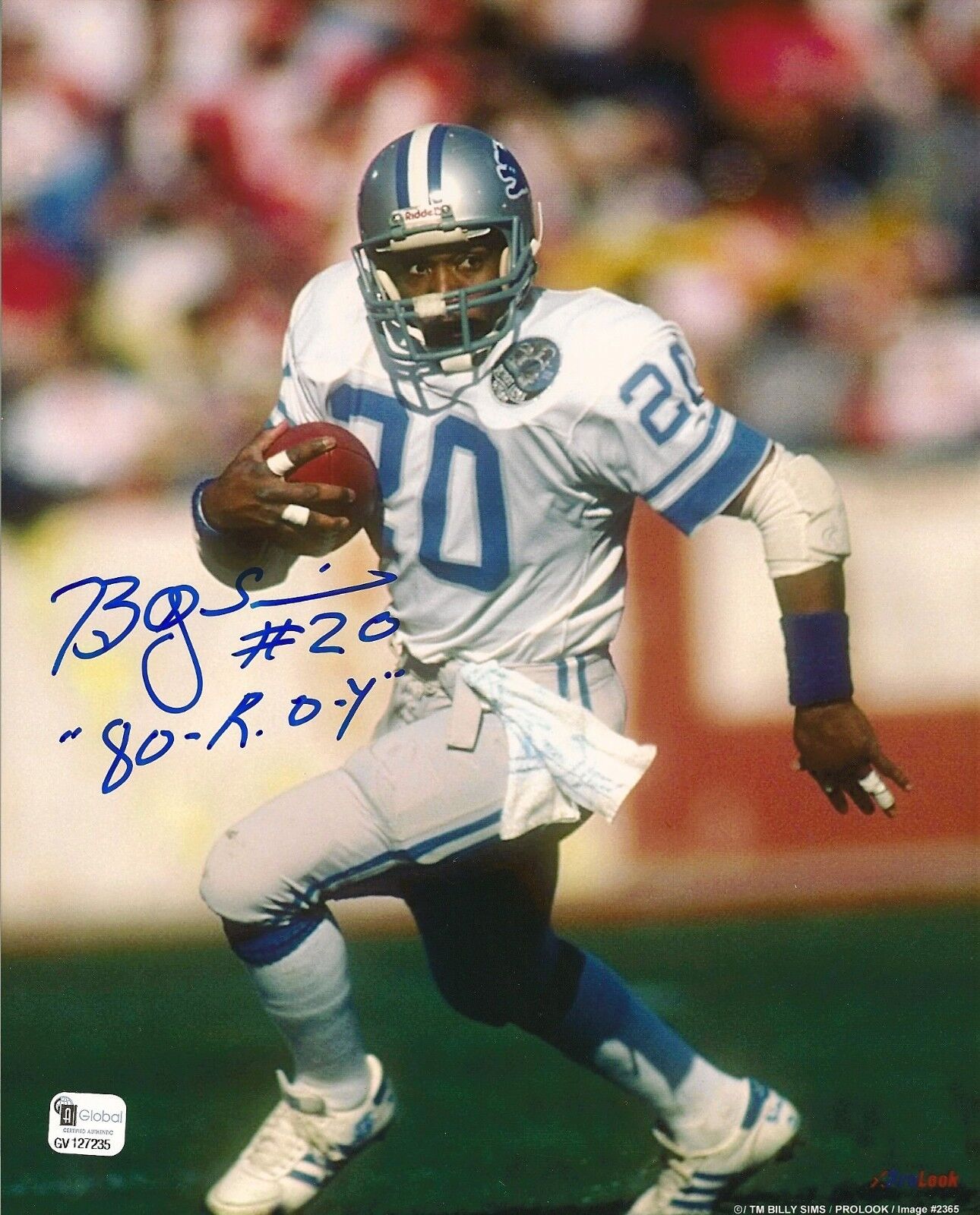 Billy Sims Signed Lions 8x10 Photo Poster painting GAI/DNA COA Picture Autograph #20 ROY 1980