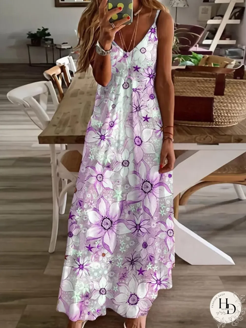 Tropical Floral Vacation Maxi Dress P16054