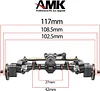 AMK Heavy Brass Front Rear Axle for 1/24 RC Crawler A xial SCX24 90081 C10 Jeep Gladiator Ford Bronco Front and Rear Portal Axle Upgrade Parts