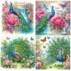 (US Local)4Pack Peacock-Crystal Rhinestone Diamond Painting(30x30cm)