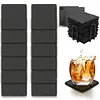 Square Slate Drink Coasters Set with Anti-Scratch Bottom for Home Office Kitchen