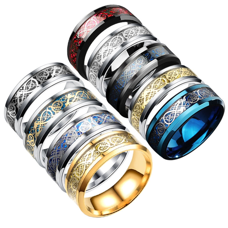 Dai Hao Spot Jewelry Stainless Steel Dragon Ring Fashion Men's Ring Glue Ring