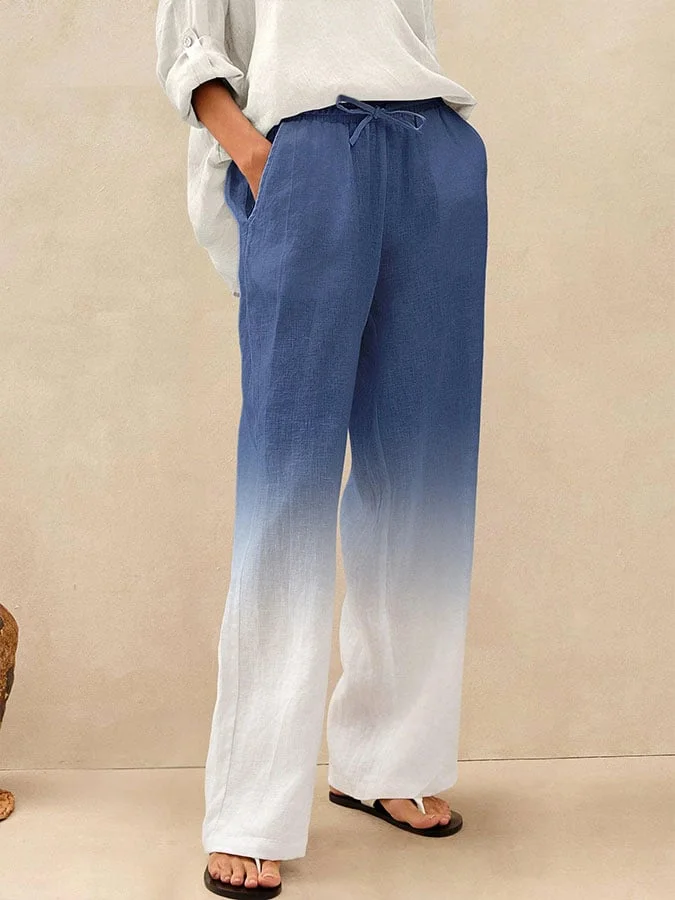 Women's gradient casual straight pants